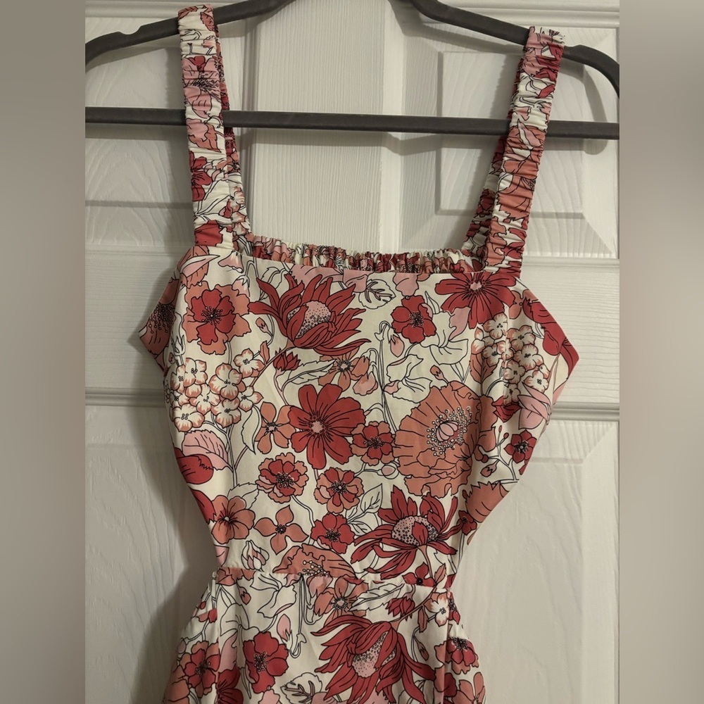 Forever 21 Floral Print Cutout Midi Dress - Picture 7 of 9